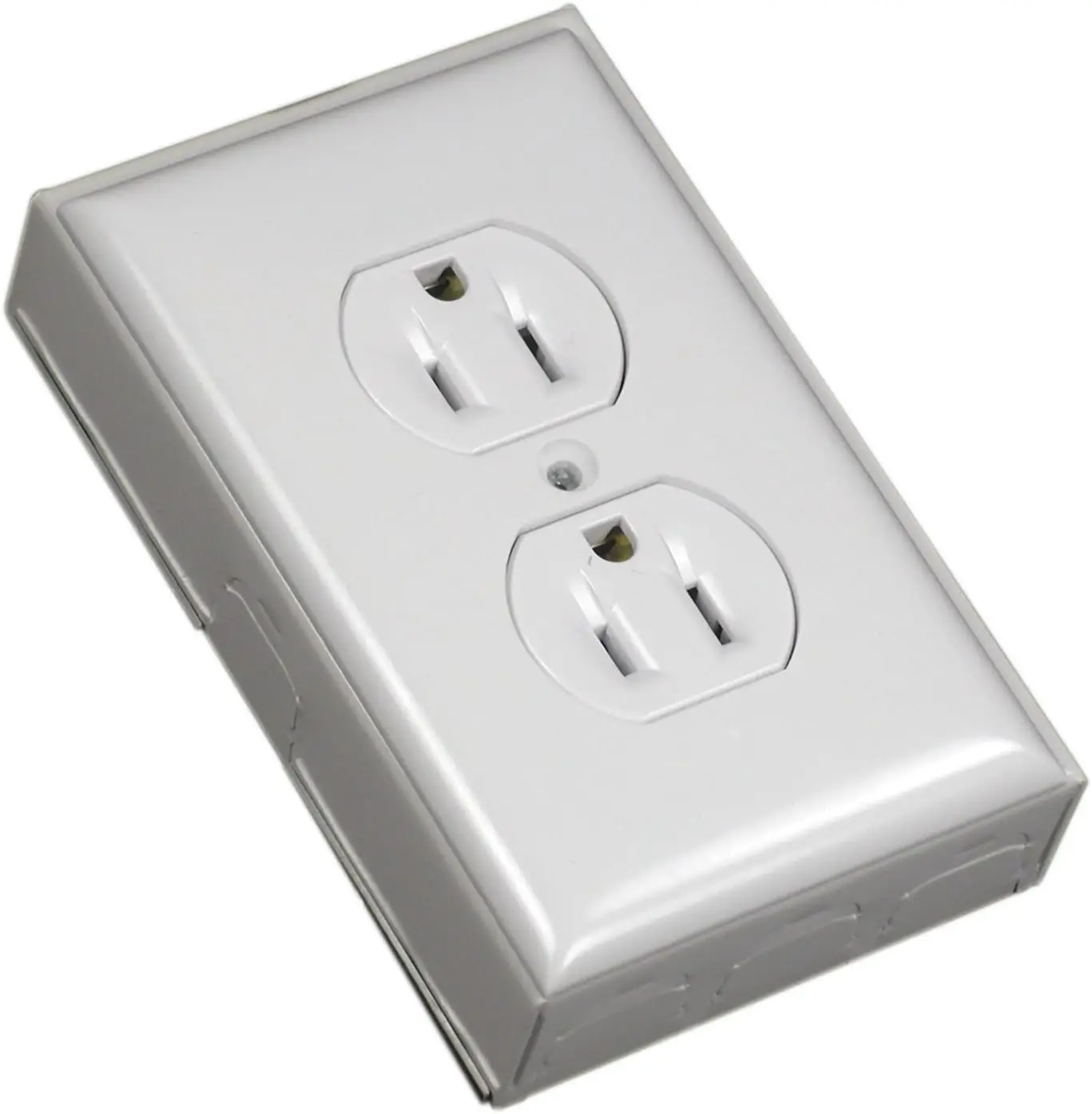 

On-Wall Metal Raceway, Extending Power, Outlet + Box, White