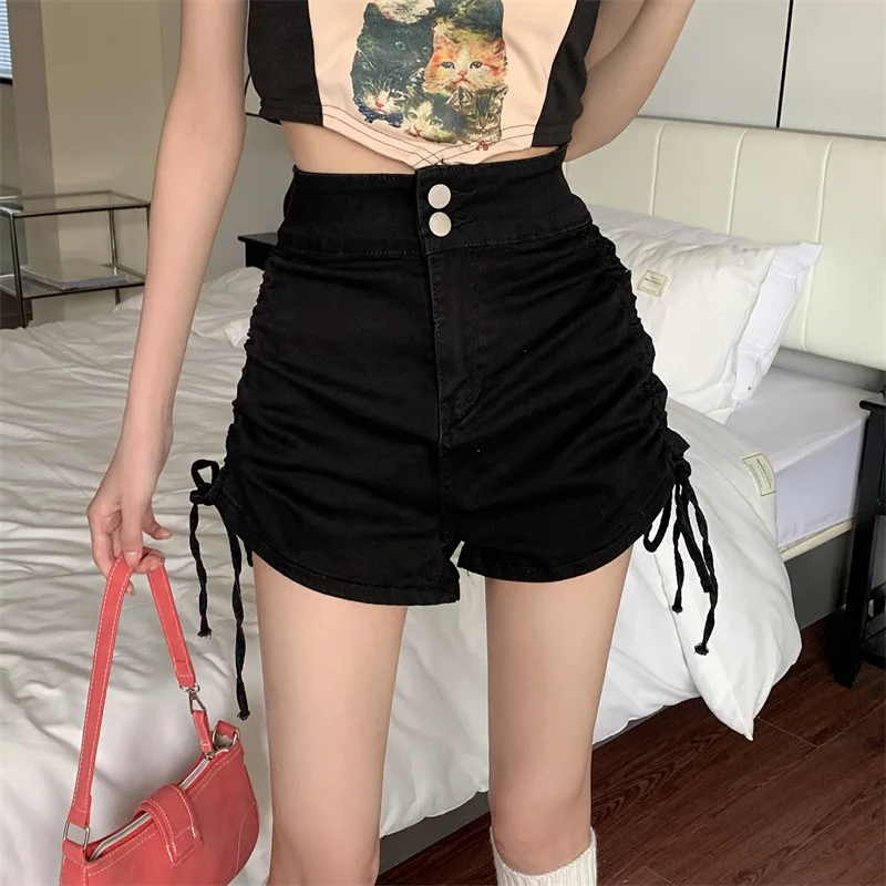 

Women's High Waist Short Y2K Clothes, Female Summer Shorts, Look Thin Skirt, Sweaters, Drawstring Jeans Traf, New