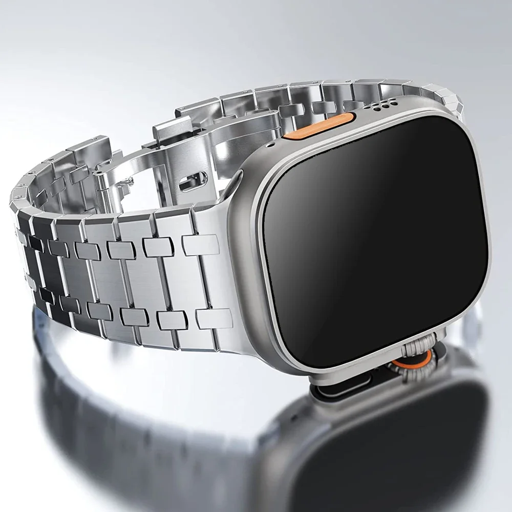 Link Bracelet for Apple Watch Ultra 2 Band 49mm 9 8 7 45mm 41mm Stainless Steel Strap iWatch SE 6 5 4 3 2 1 44mm 40mm 42mm 38mm