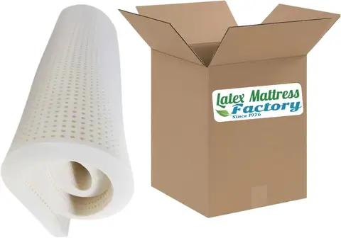 Surmatelas de látex 100% natural, firme, 3" de grosor, colchón Queen