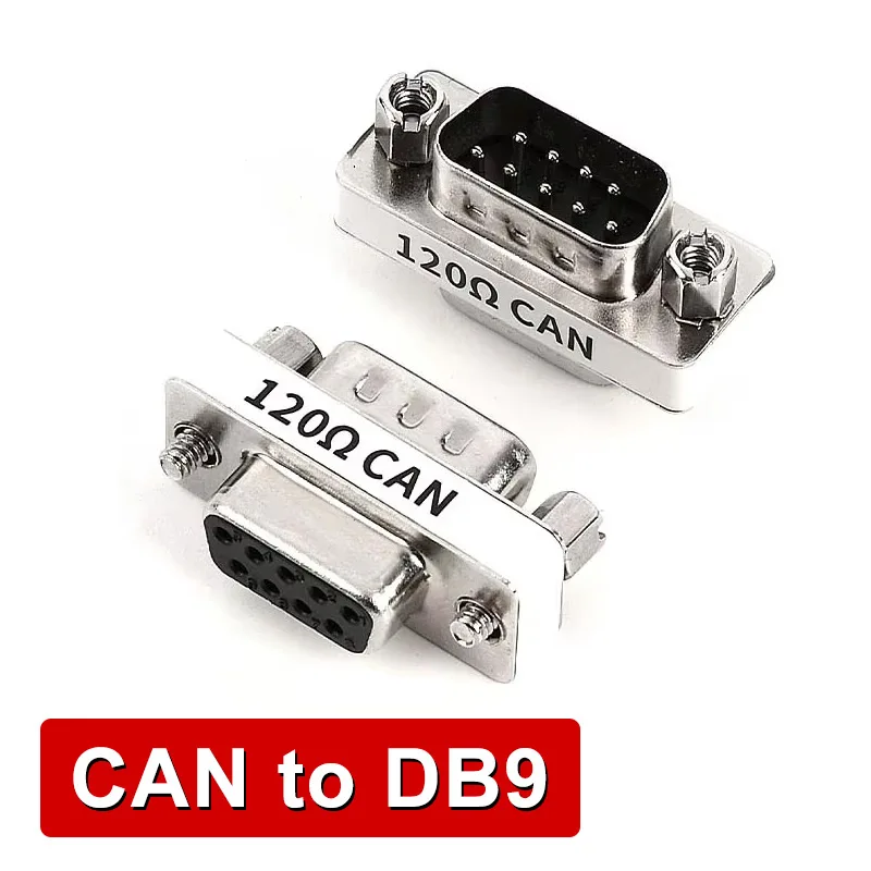 CAN to DB9Bus Terminal Resistor with Built-in 120Ω ohm Serial Port  Male to Female Plug 485 Matching Resistor Connector Adapter