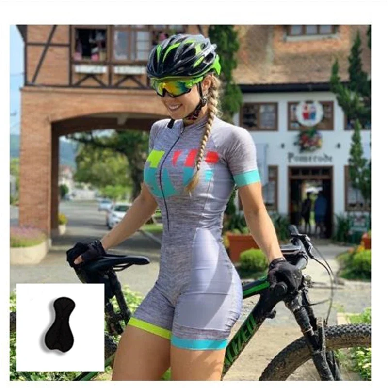 Women Short Sleeve Cycling Triathlon Suit Tres Pinas Trisuit Cycling Skinsuit Ciclismo Bike Jumpsuit Summer Speedsuit  Bodysuit