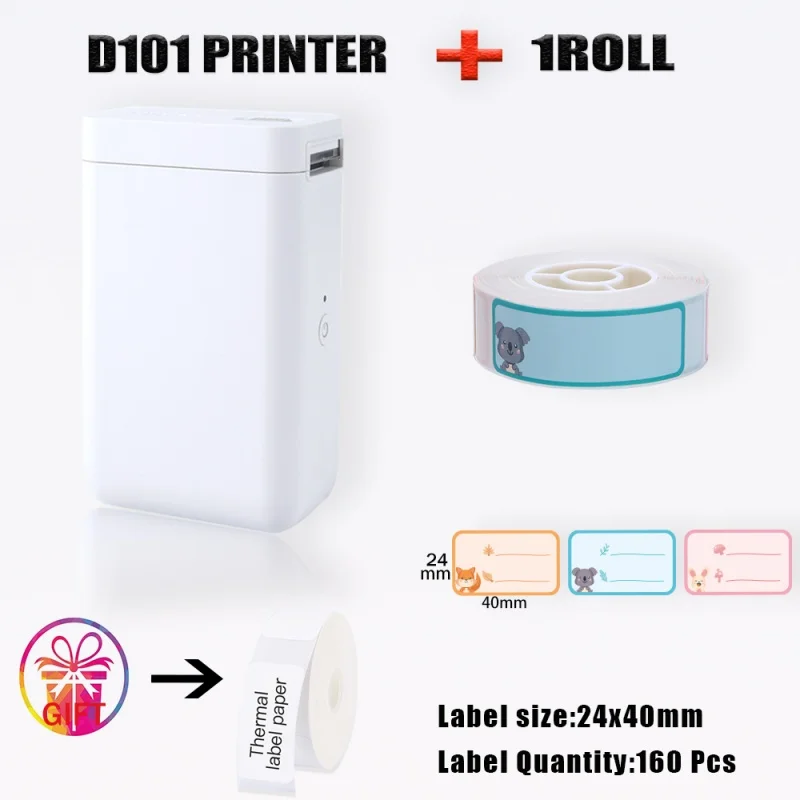 Inkless & Lightweight Niimbot D101 Thermal Label Printer Keep Things Organized Promote Environmental Protection Printing Clearly