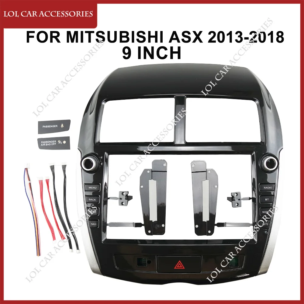 9 Inch Fascias For Mitsubishi ASX 2013-2018 Car Radio DVD GPS MP5 Panel Android Player 2 Din Dashboard Frame