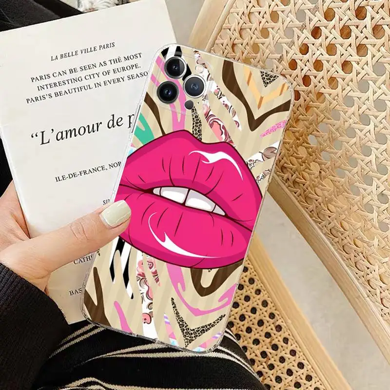 K-Kylies J-Jenners Lips Lipstick Phone Case Silicone Soft for iphone 14 13 12 11 Pro Mini XS MAX 8 7 6 Plus X XS XR Cover