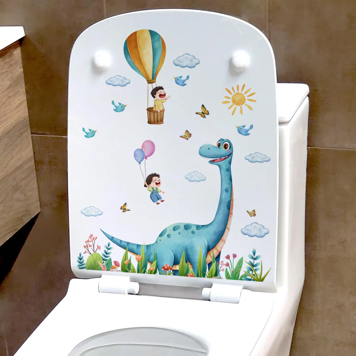 A variety of cartoon animals children\'s room toilet decoration stickers Boys Girls Bedroom Living Room Decor wall stickers