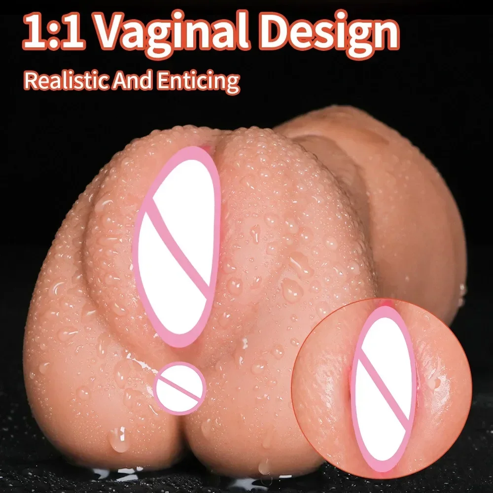 3 in 1 Artificial Vagina Male Masturbator Cup Realistic Vaginal Real Oral Vagina Anal Silicone Ass Sex Toys for Men Masturbation