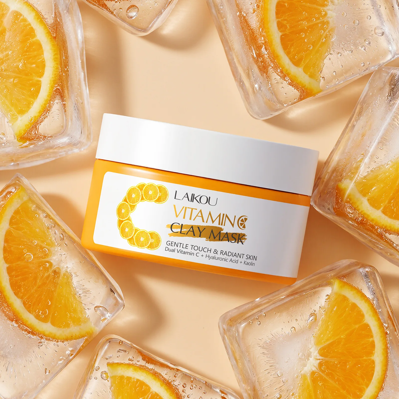LAIKOU Vitamin C Clay Mask, Deep Pore Cleansing Mud Mask for Blackhead Removal, Hydrating Face Mask Skin Care 100g