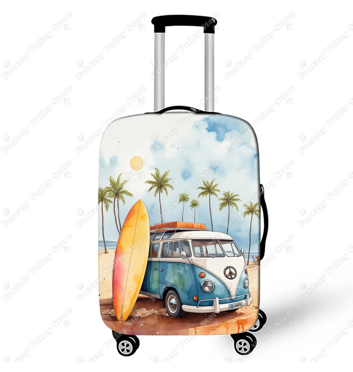 aquarela-campista-van-praia-viajar-impressao-capa-de-bagagem-mala-capas-protetoras-acessorios-viagem-trole-caso-capa