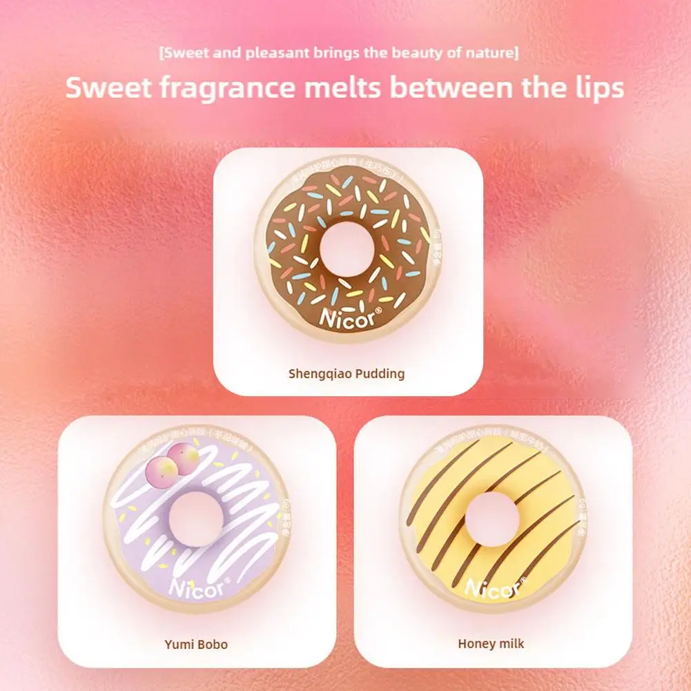 Donut Lip Gloss Lasting Moisturizing lip balm Fade Lip Lines Prevent Dry Cracking Lip Care Oil Mask Make-up for Women Cosme R6Z5