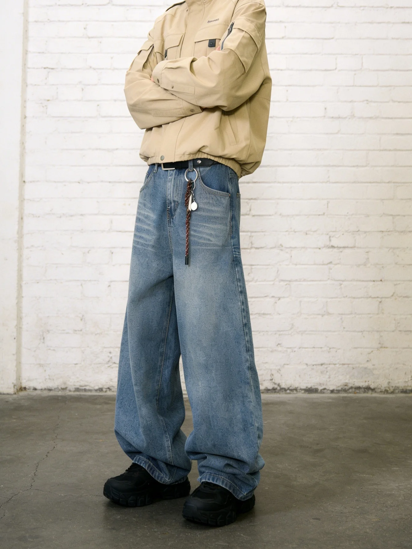 Urban Blue Men's Original Baggy Jeans Pants Y2K Drip Fit Streetwear Denim No accessories or belts included