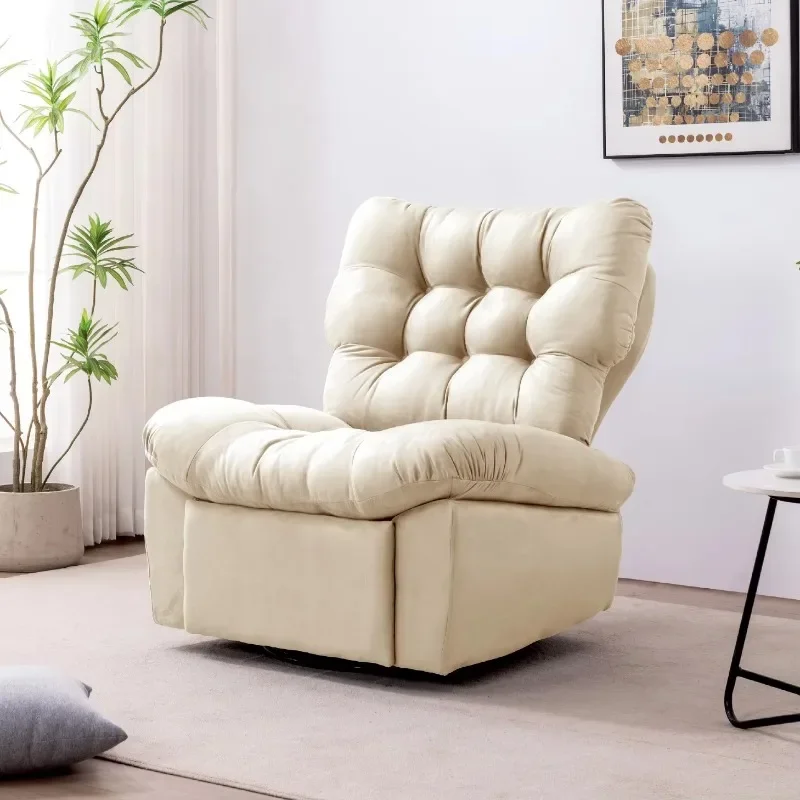 Modern One-Seater Multifunctional Power Chair USB Port Armless Composite Wood Panel Sofa Swivel Rocking Capabilities Fabric