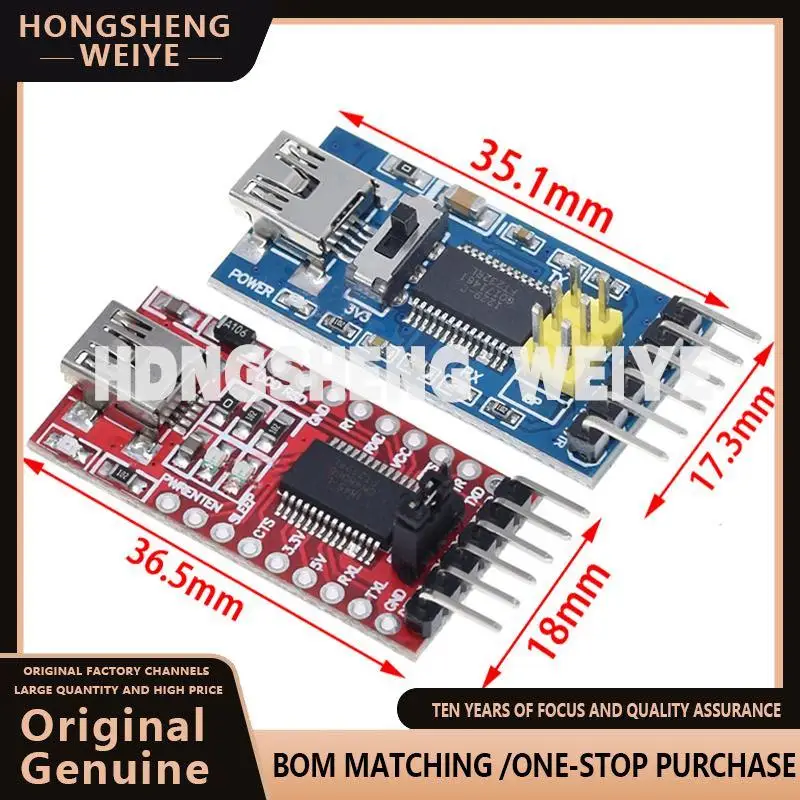 100%new Quality FT232RL FTDI USB 3.3V 5.5V to TTL Serial Adapter Module for Arduino FT232 Pro Mini USB TO TTL 232