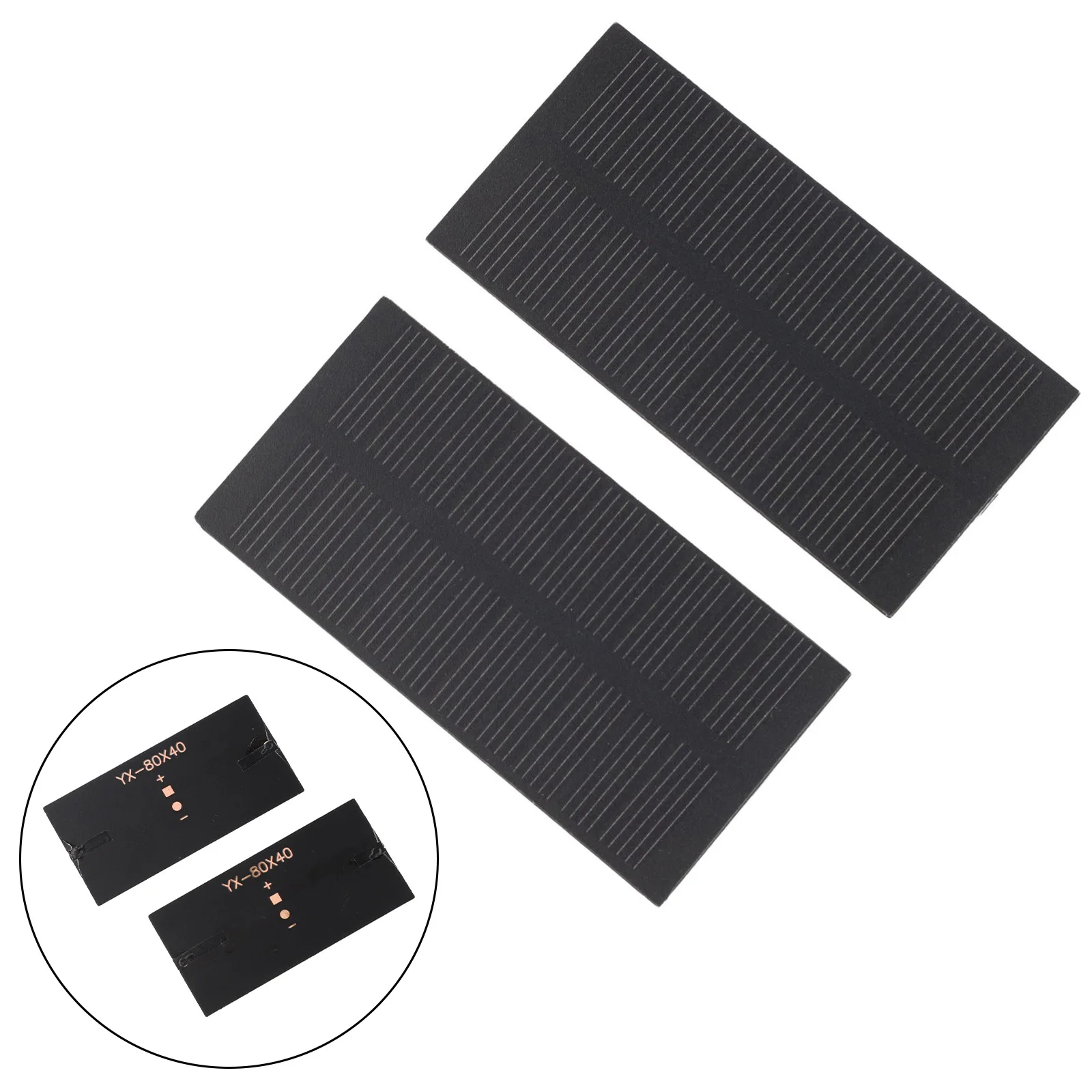 2Pcs 0.5W 5V Polysilicon Solar Panel 80x40mm For 3.7V To 5V For Battery Charging Small Gadgets Toys DIY Projects Renewable Energ