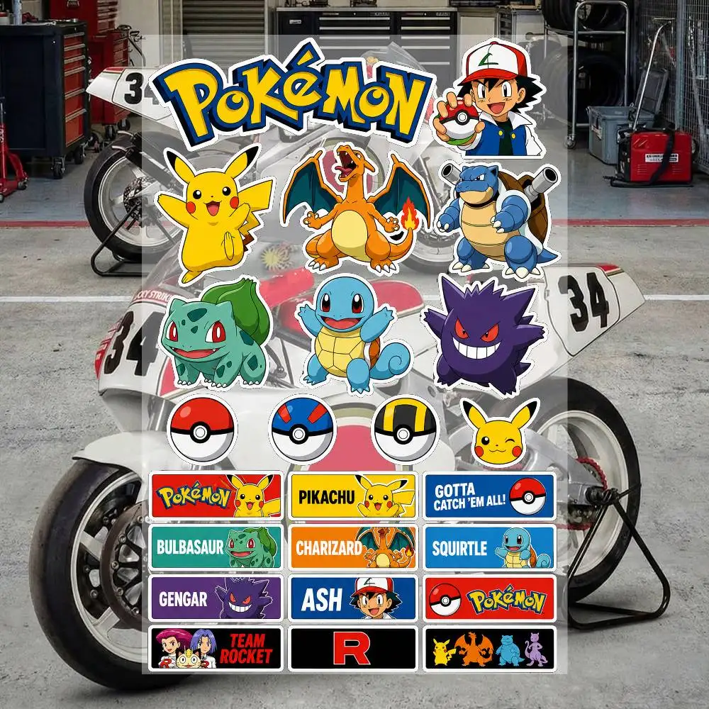 

P-oke-mon Aesthetic Graffiti Stickers Waterproof PVC Decals for Car Motorcycle Skateboard Helmet Notebook