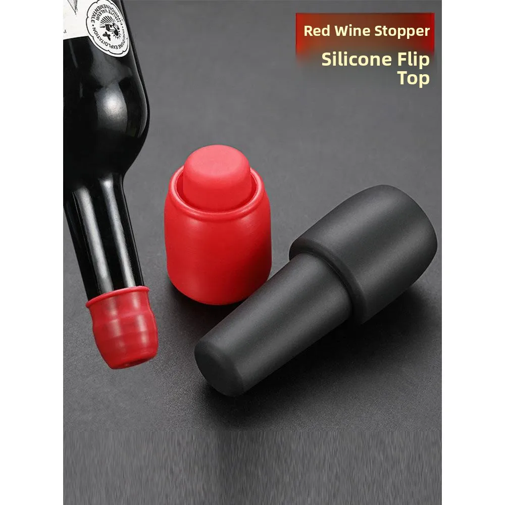 Adjustable Silicone Wine Bottle Stopper Double Seal for Red Wine And Champagne Dustproof Cover  Wine Bottle Cork view 4