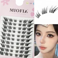 Pestañas individuales de visón de 10 filas, 1/caja, 60 mechones, extensión de pestañas naturales, pestañas rusas 3D, grupo de pestañas con efecto de ojo de zorro, maquillaje