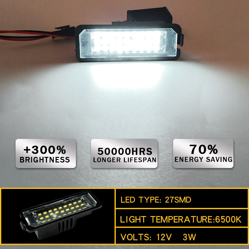 2pc 12V Car's LED License Plate Lights for VW Passat B6 CC Eos Golf 4 5 6 7 Mk7 Polo Superb Seat Leon Altea Exterior Accessories - Image 6