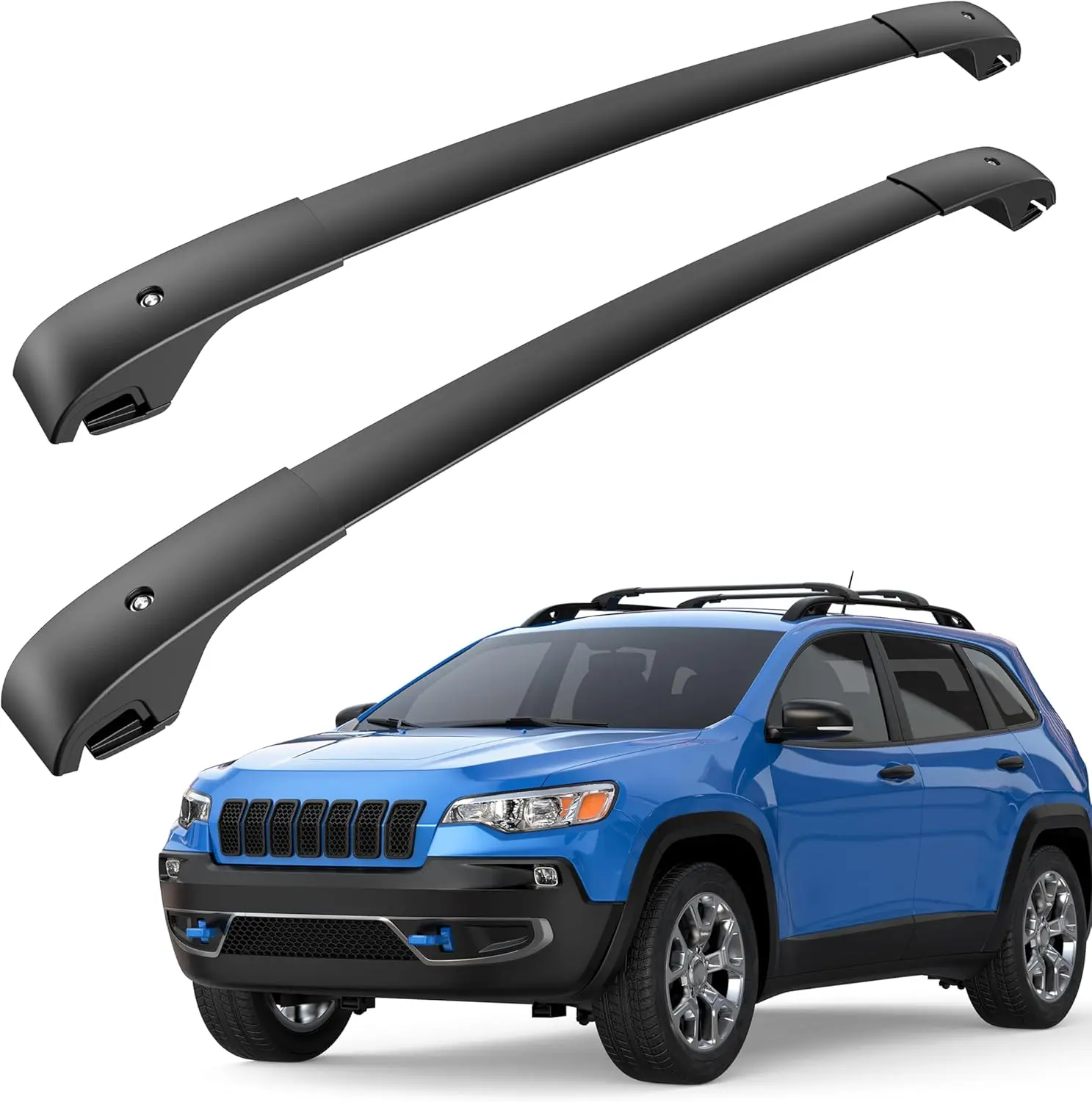 

165lbs Aluminum Roof Rack Cross Bars for 2014-2022 Jeep Cherokee, Fits Bike Kayak Cargo Box