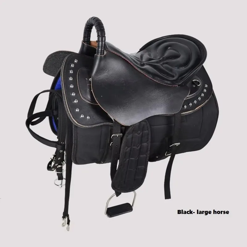 

Microfiber & Cowhide Leather Tourist Saddle Complete Set Accessories for Horses of All Sizes