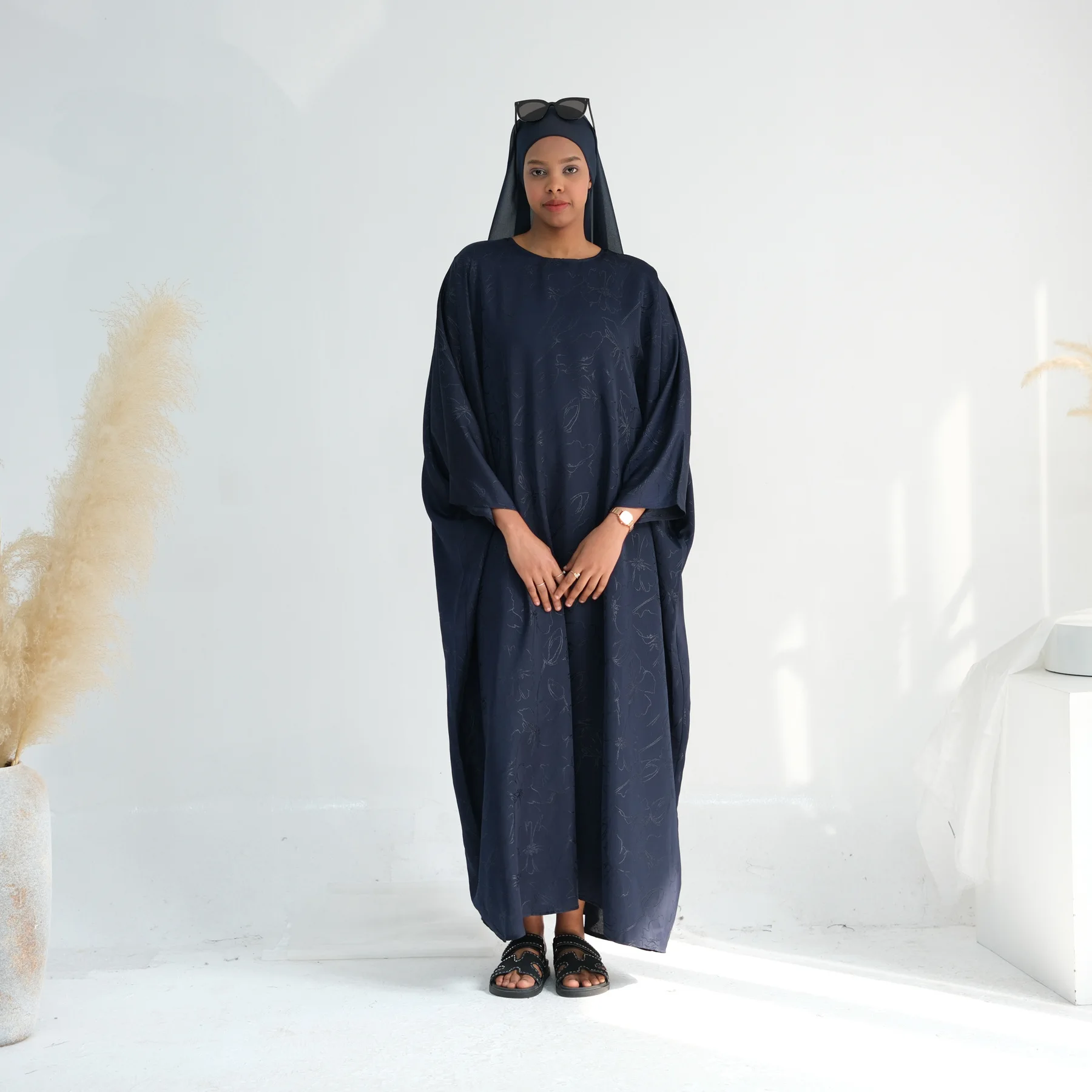 

Eid Djellaba Modest Muslim Dresses for Women Ramadan Dubai Hijab Abaya Islam Party Kaftan Robe Elegant Turkey Gown Jalabiya Set