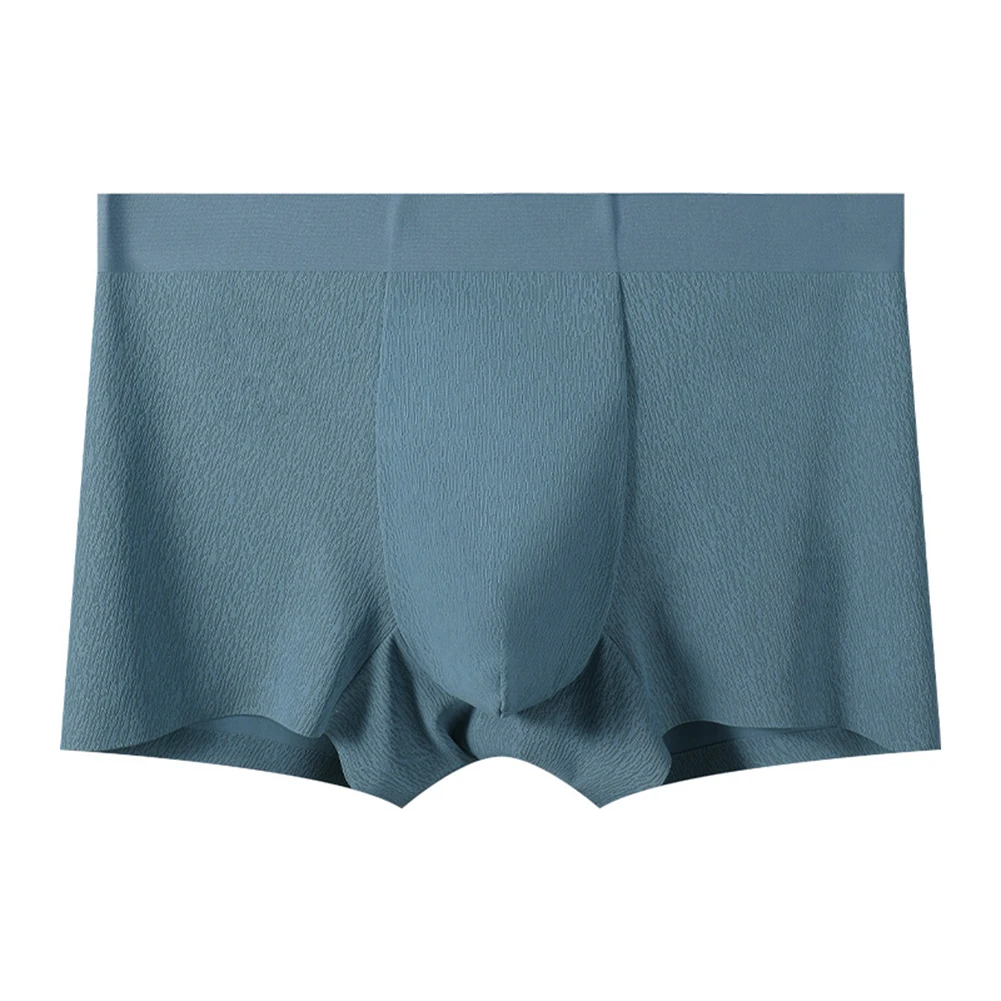 

Men Ice Silk Thin Underwear Breathable Boxer Shorts Solid Color Homewear Trunks Comfortable High-quality Underpanties