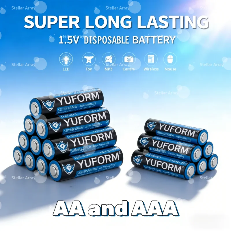 

Carbon Zinc AAA AA Batteries 1.5V Heavy Duty, Ideal for Remote Control, Wall Clock, Toys, Flashlight and More Electronic Devices