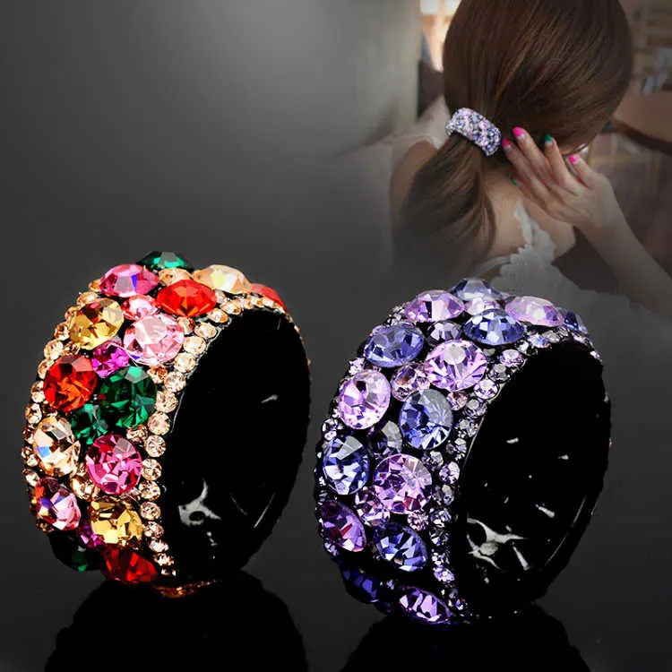 Women Bun Crystal Hair Claw Bird Nest Horsetail Buckle Ponytail Holder Fashion Grab Clips Hairpins Barrette