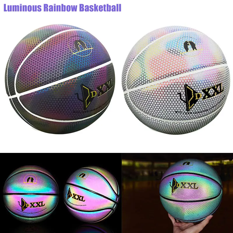 

PU Basketball Reflective Ball Glow Basketball Men's Women's Training Ball Outdoor Indoor Ball Glowing Luminous Basketbol Gift