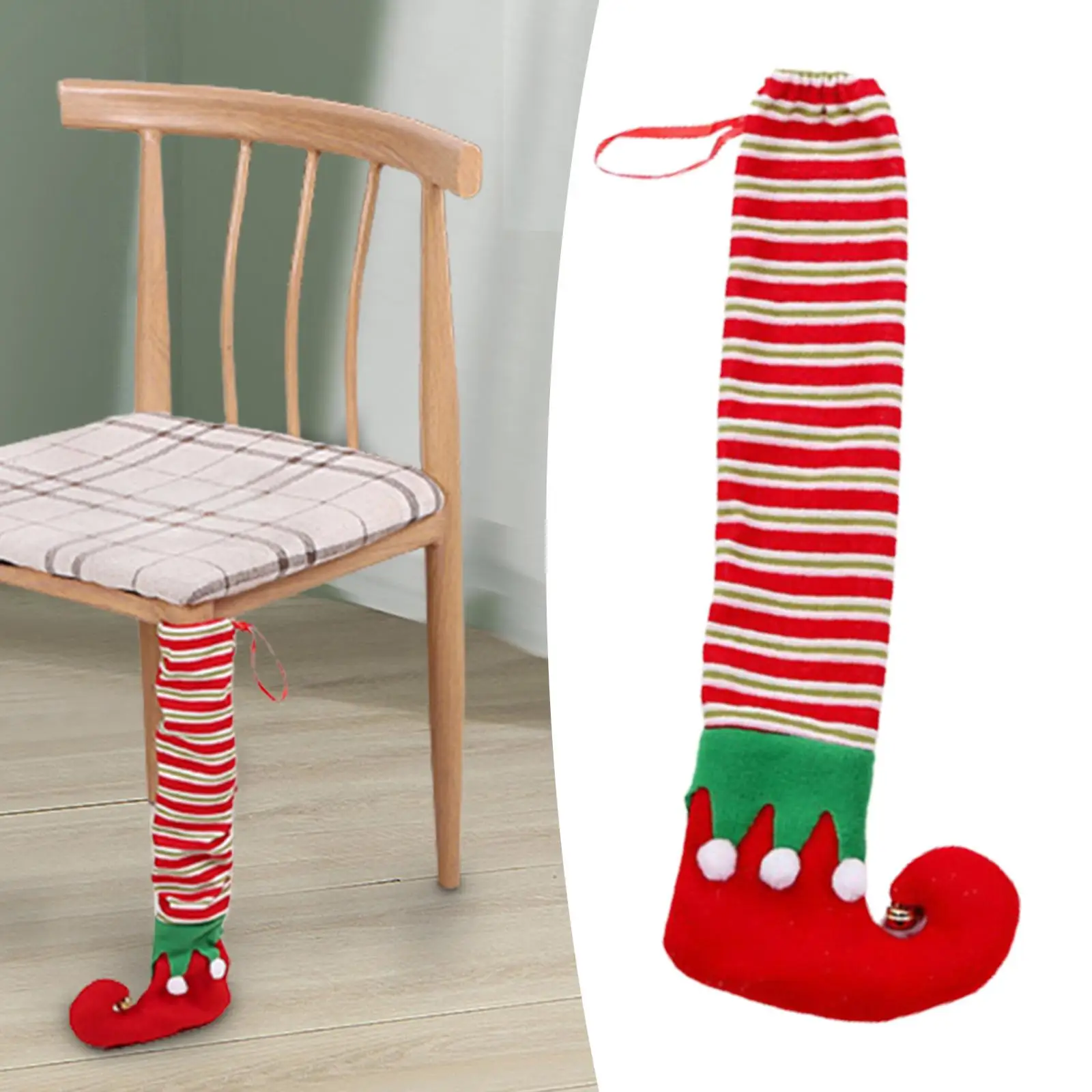 

Christmas Chair Leg Cover Furniture Leg Cover Novelty to Protect Floor Stripes Shoes for Dining Chairs for Xmas Festive