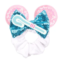 2024 Disney Mouse Ears Velvet Hair Scrunchies For Girls 4