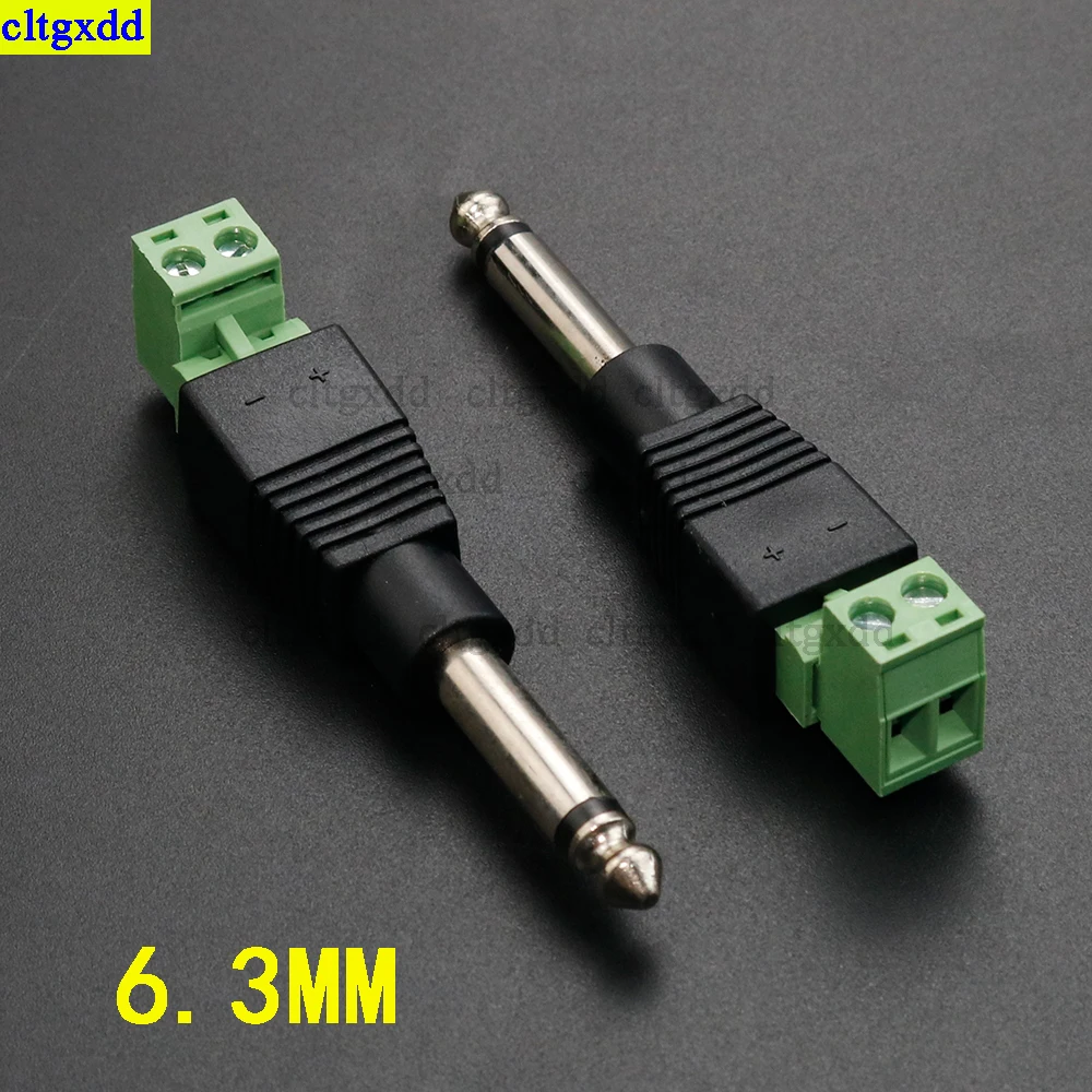Cltgxdd 1piece 2.5/3.5mm/6.3mm RCA 3 4-pole stereo TRRS audio and video male plug 3/4-pin screw terminal connector adapter