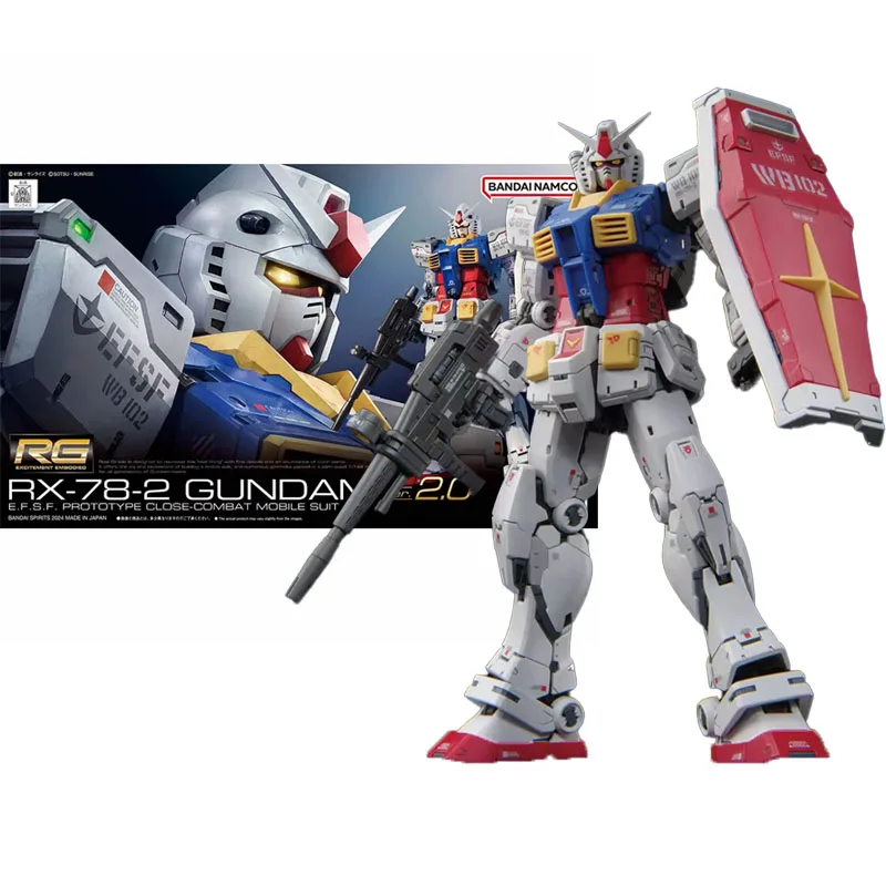 

Bandai Original Genuine Anime GUNDAM RX-78-2 Ver. 2.0 RG 1/144 Assembly Model Toys Action Figure Gifts Collectible Ornaments Kid