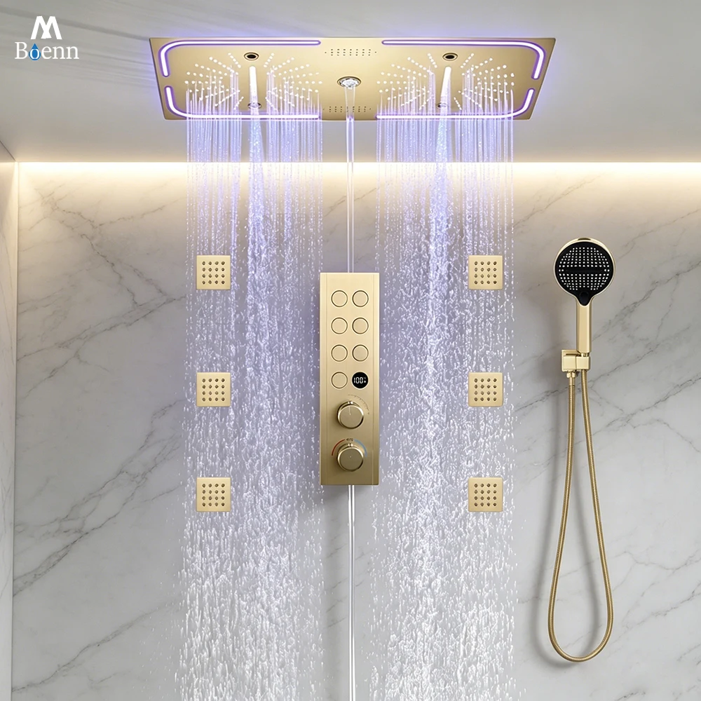 Luxury Shower Set Complete Smart Showers System with Shower Column High Pressure Bathroom Showerheads Thermostatic Faucet Mixer
