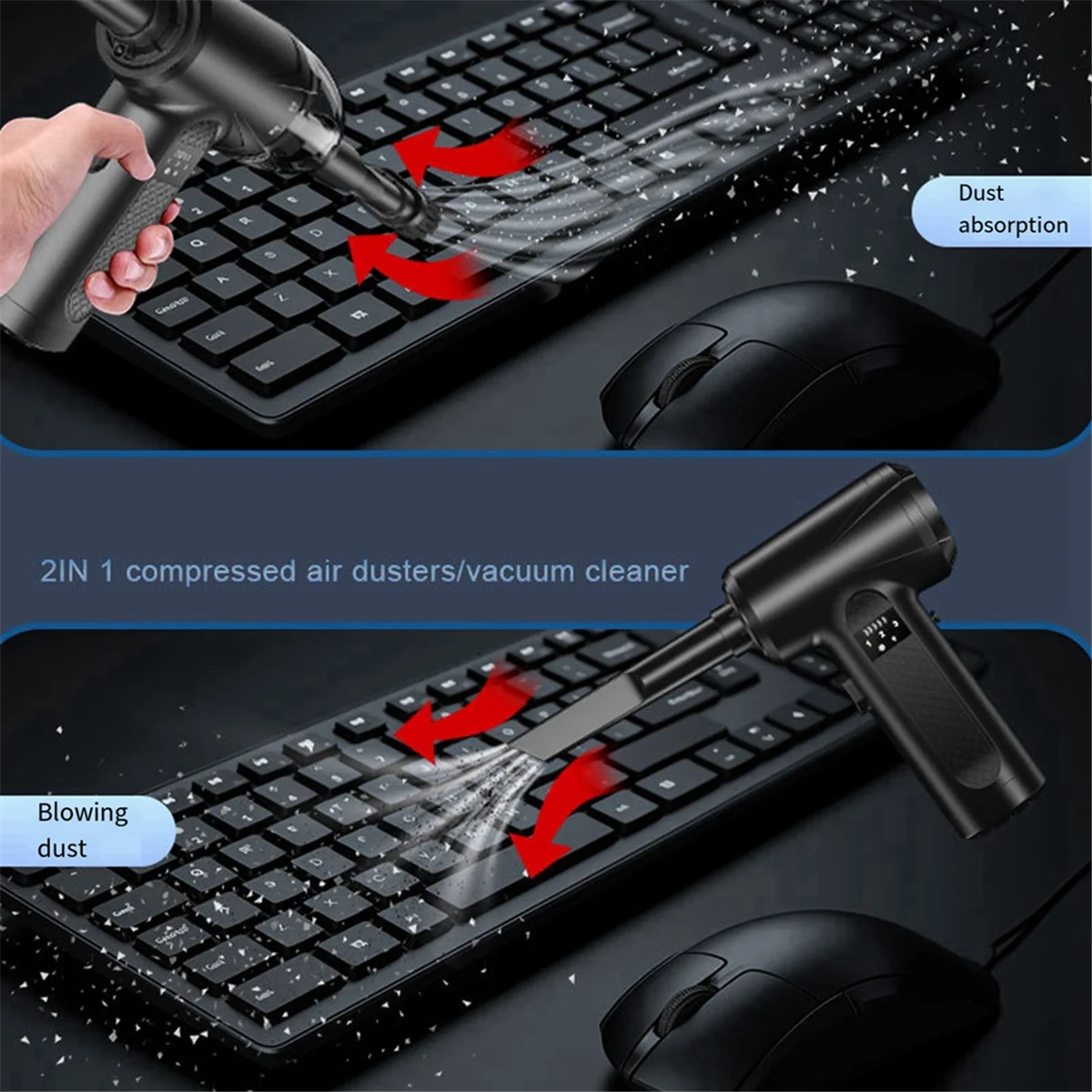 

2-в-1 воздуходувка и пылесос Беспроводной пылесос Мощный всасывающий портативный автомобильный компьютерный пылесос-A79M