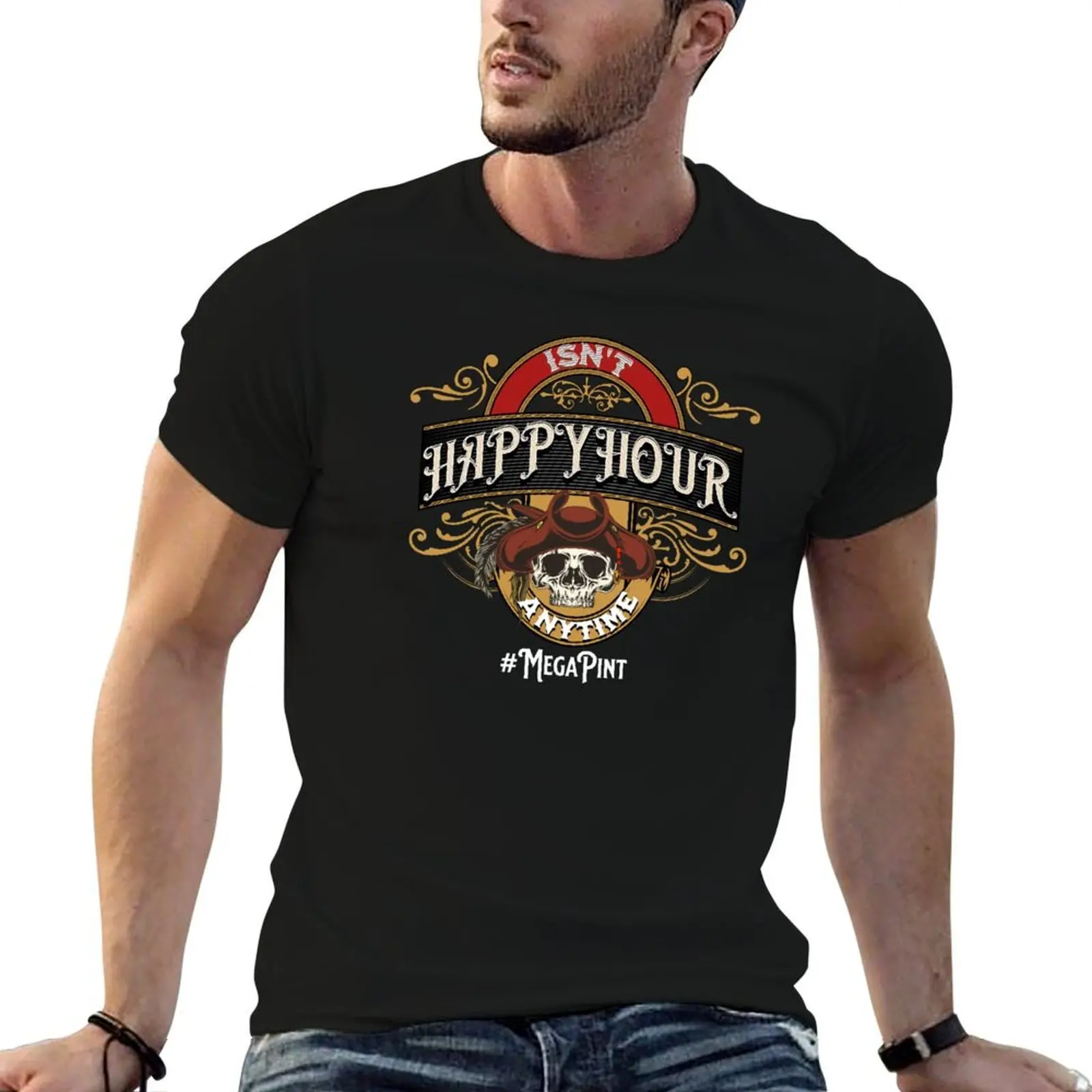 

Isn't Happy Hour Anytime Funny Trending Sarcastic Men Women T-Shirt t shirt for man 100 percent cotton t shirt man plain T-Shirt