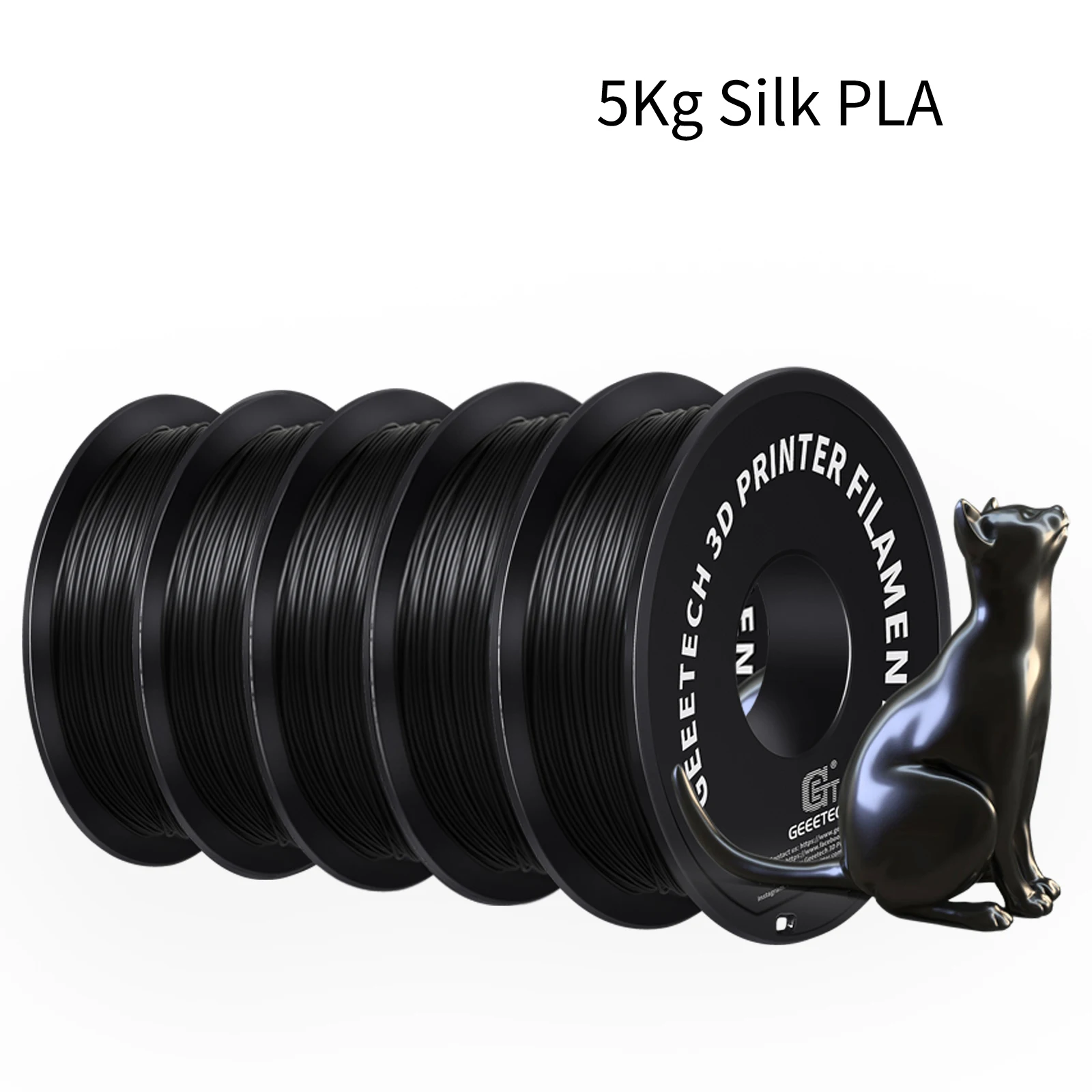 GEEETECH 5Kg 3D Silk PLA Filament 1Kg/roll 1.75mm Spool Wire For 3D Printer Material,Safety, Vacuum packaging, special color