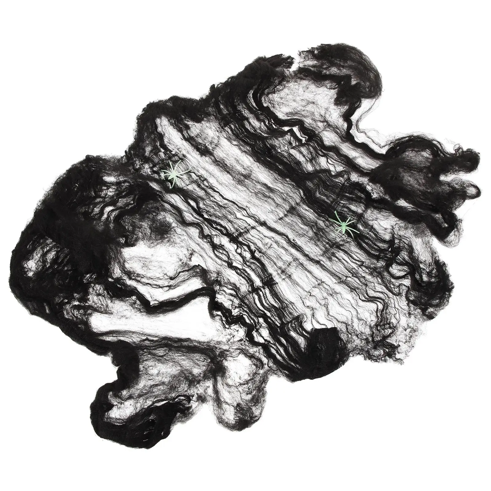 2 oggetti di scena per ragnatela di Halloween 2 ragni 20 g Rete di cotone nero per forniture festive Decorazione ragnatela