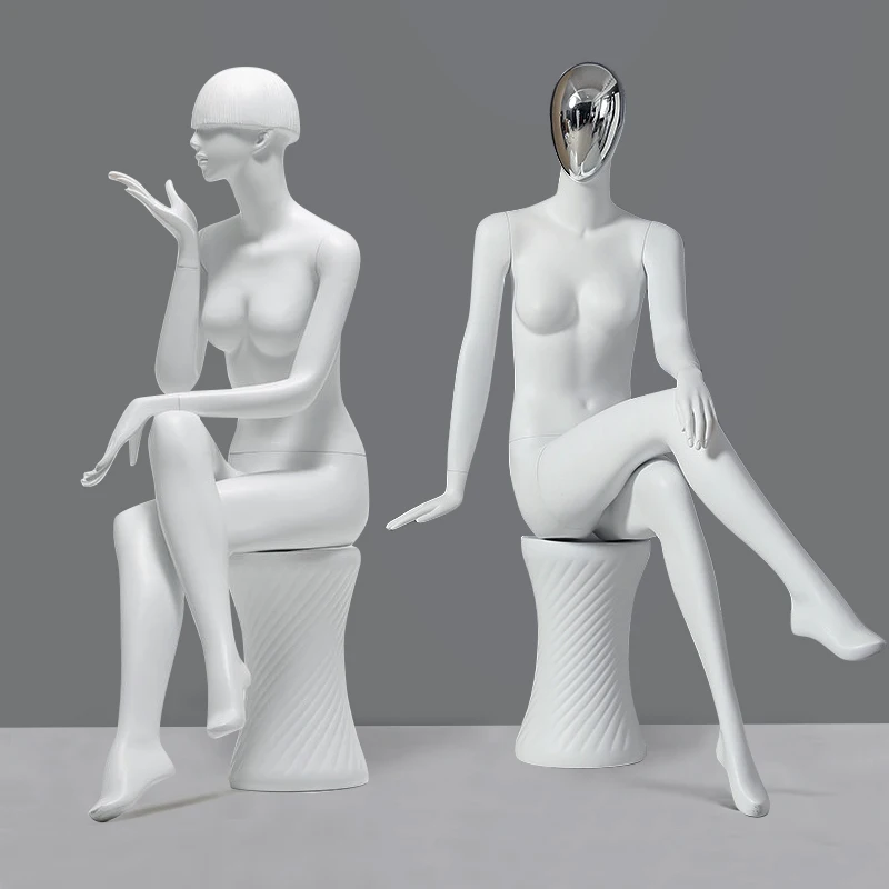 New Style Sitting Mannequin Sitting Model Women Manikin White Color On Sale