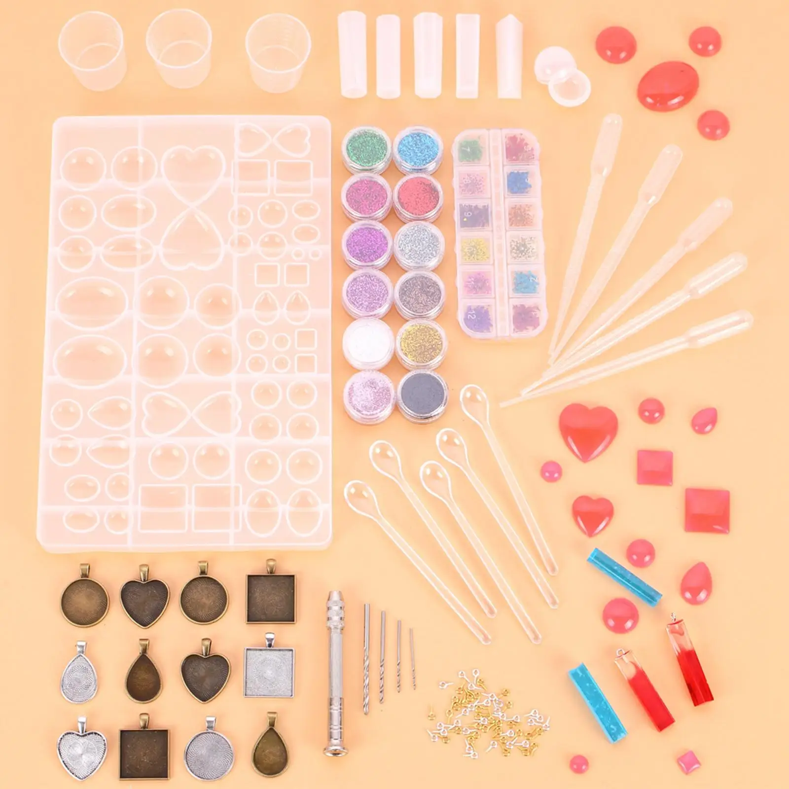 

107 шт., ювелирные изделия из силиконовой смолы, проект, сделай сам, кристалл, эпоксидная смола для серег, подвески, брелоки, смола для начинающих