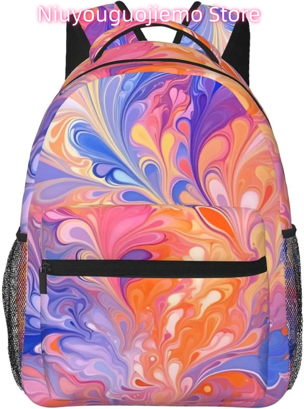 

laptop bag back to school Marble Colorful Texture Lightweight Laptop Backpack Lightweight Multipurpose Travel Casual Daypack Uni