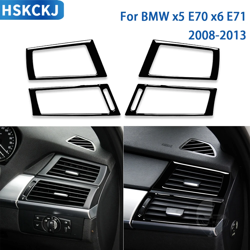 

For BMW X5 E70 X6 E71 2008-2013 Accessories Car Black Plastic Side Air Outlet Frame Trim Sticker Modification Decoration