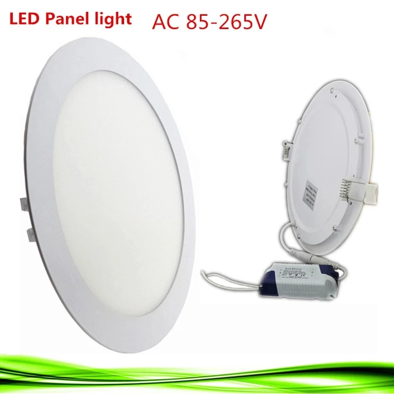 5 szt. Ultra cienki oświetlenie panelowe LED SMD2835 3W 6W 9W 12W 15W 18W AC 85-265V okrągły LED typu Downlight oświetleniowy