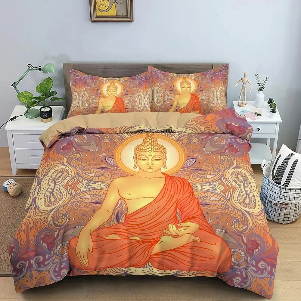 Buddha Bedding Set 3D Bodhisattva Duvet Cover Classical Comforter Covers With Pillowcase Double Queen Size Home Textile029