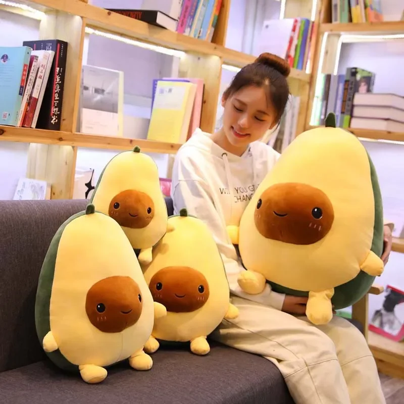 Soft Avocado Plush Stuffed Doll Cartoon Fruit Throw Pillow Sofa Bed Cushion Home Decor Kids Birthday Christmas Companion Gift