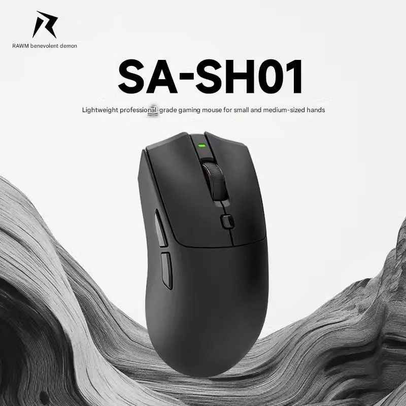 

RAWM SH01 SH01S E-sports Mouse PAW3395 Lightweight Nordic52840/PAN1080 Hot-swap Micro-mode Bluetooth Three-mode Gaming Mouse