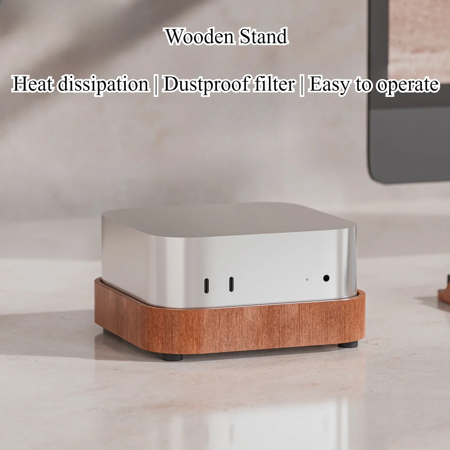 Desktop Stand Mount for Mac mini M4/M4 Pro 2024 Storage Bracket Anti Slip Bracket Cooling Base Protector Desktop Accessory