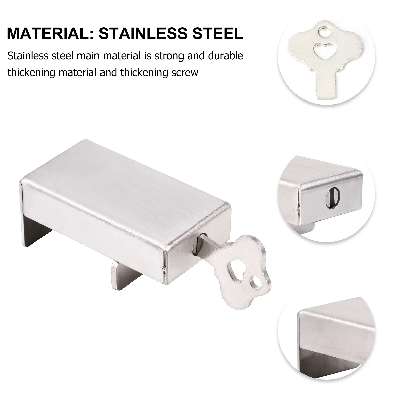 

2pcs Aluminum Alloy Window Sliding Security Lock Stainless Steel Anti Theft Window Guard Stopper Door Frame Protective Lock