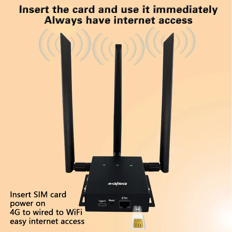 4G WIFI Router with Sim Card Slot External Antennas removed LTE CPE Hotspot Type-C ED121