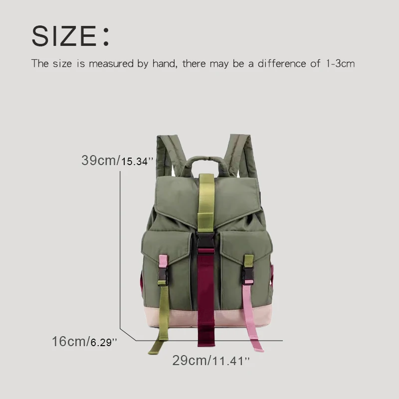 Korean Casual Backpacks For Women Luxury Designer Handbags Purses 2024 New In Polyester Multiple Pockets Large Capacity Shoulder